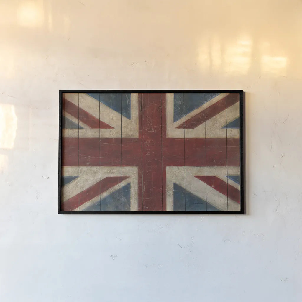 Union Jack by Avery Tillmon. shown as a paper print in a black flame. Available as a archival giclee rolled canvas, fine art paper, or poster print. SKU 2416i.