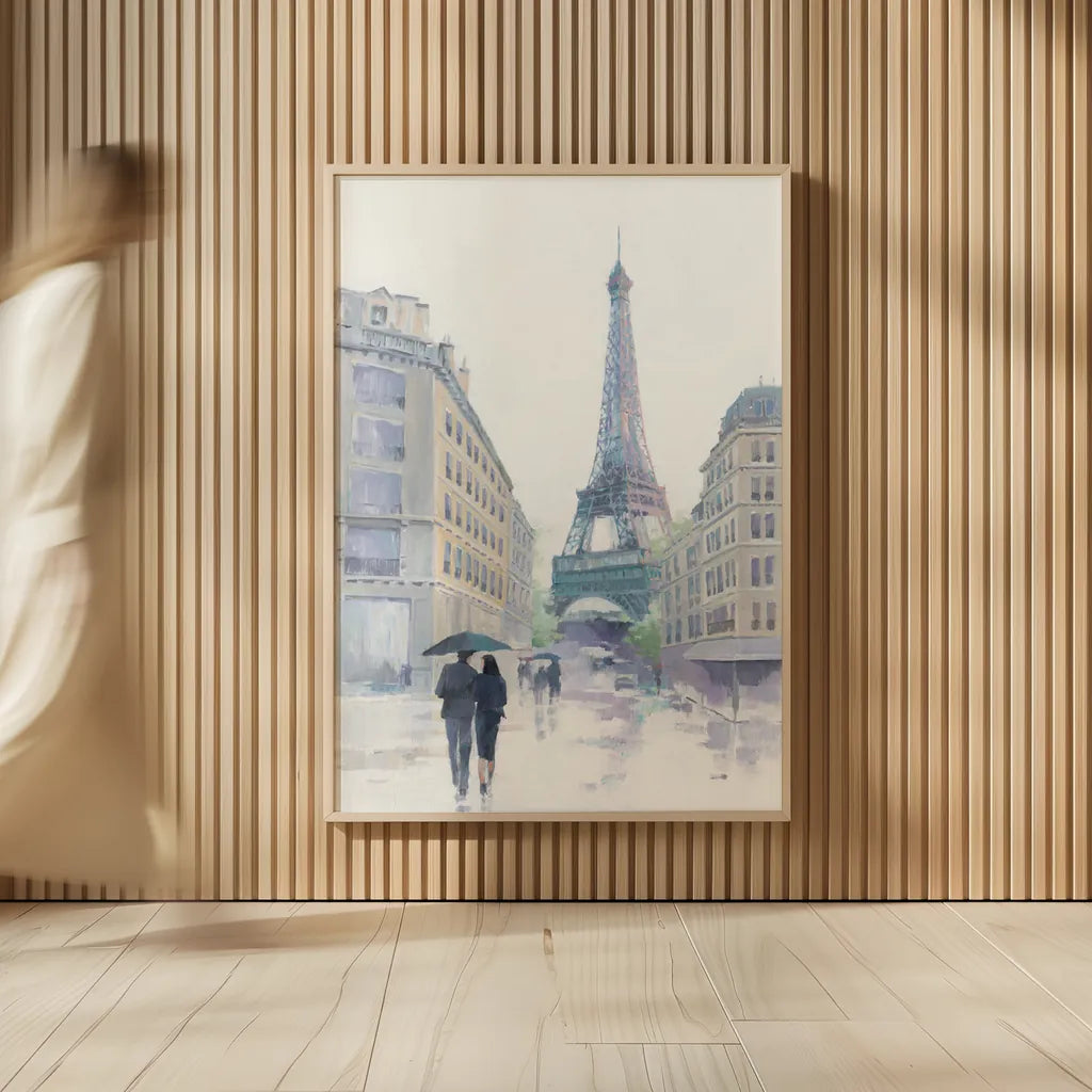 Walking in the Rain by Avery Tillmon. shown as over sized large wall art. Available as an archival giclee rolled canvas, fine art paper, or poster print. SKU 37247h.