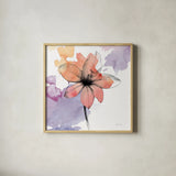 Watercolor Graphite Flower II by Avery Tillmon. Shown in a natural wood glass frame for a timeless modern aesthetic. Available as an archival giclee rolled canvas, fine art paper, or poster print. SKU 29751a.