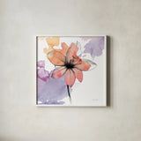 Watercolor Graphite Flower II by Avery Tillmon. Shown in a crisp white glass frame for a clean and minimalist style. Available as an archival giclee rolled canvas, fine art paper, or poster print. SKU 29751a.