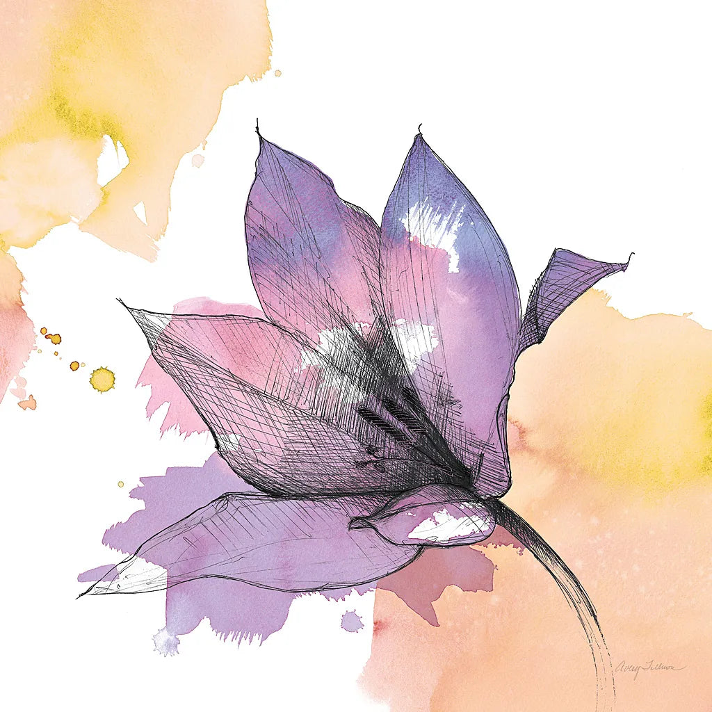 Watercolor Graphite Flower IX by Avery Tillmon. SKU 29754a. Archival Giclee Fine art print for wall decor.