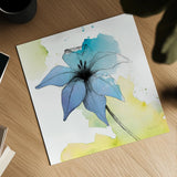 Watercolor Graphite Flower V by Avery Tillmon. Shown as a detailed flat fine art print, highlighting archival giclee quality. Available as an archival giclee rolled canvas, fine art paper, or poster print. SKU 29752a.
