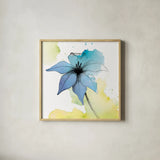 Watercolor Graphite Flower V by Avery Tillmon. Shown in a natural wood glass frame for a timeless modern aesthetic. Available as an archival giclee rolled canvas, fine art paper, or poster print. SKU 29752a.