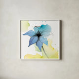 Watercolor Graphite Flower V by Avery Tillmon. Shown in a crisp white glass frame for a clean and minimalist style. Available as an archival giclee rolled canvas, fine art paper, or poster print. SKU 29752a.