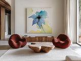 Watercolor Graphite Flower V by Avery Tillmon. Shown as extra-large giant wall art in a modern living room. Available as an archival giclee rolled canvas, fine art paper, or poster print. SKU 29752a.