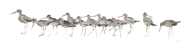 Watercolor Sandpiper Panel Gray by Avery Tillmon