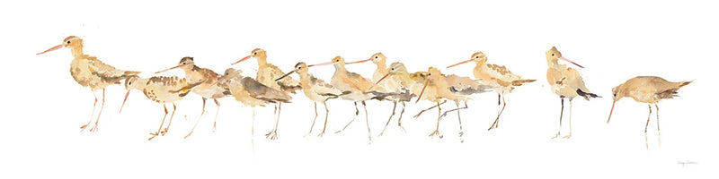 Watercolor Sandpipers Panel by Avery Tillmon