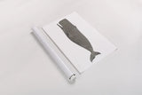 Whale on White by Avery Tillmon. shown as a rolled paper print. Available as archival giclee rolled canvas, fine art paper, or poster print. SKU 65529i.