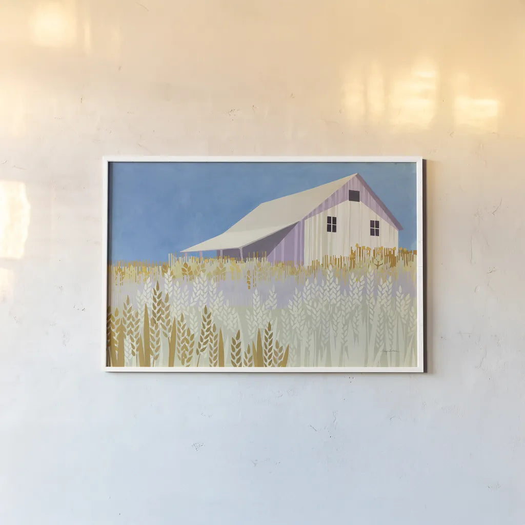 Wheat Fields by Avery Tillmon. shown as a paper print in a white frame. Available as a archival giclee rolled canvas, fine art paper, or poster print. SKU 43723i.
