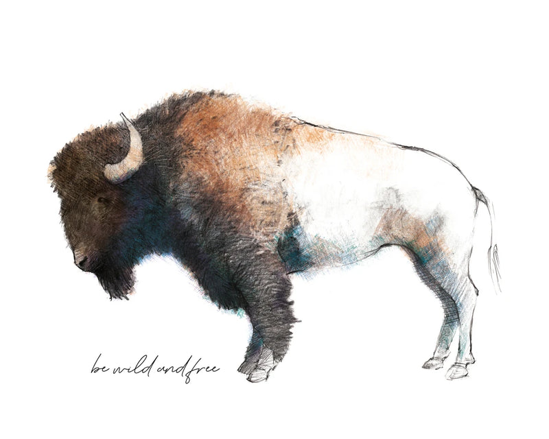 Wild Colorful Bison Dark Brown by Avery Tillmon