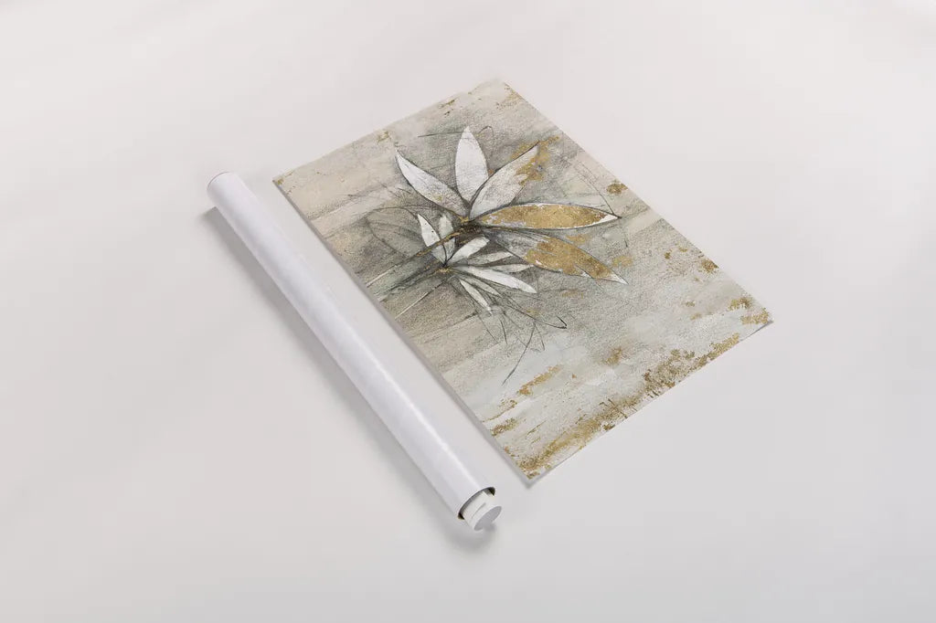 Windflowers Gold Crop by Avery Tillmon. shown as a rolled paper print. Available as archival giclee rolled canvas, fine art paper, or poster print. SKU 28278i.