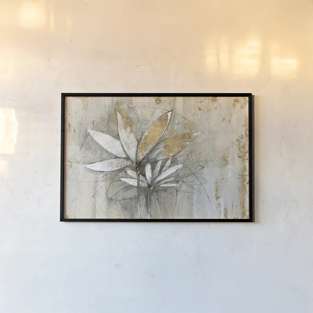 Windflowers Gold Crop by Avery Tillmon. shown as a paper print in a black flame. Available as a archival giclee rolled canvas, fine art paper, or poster print. SKU 28278i.