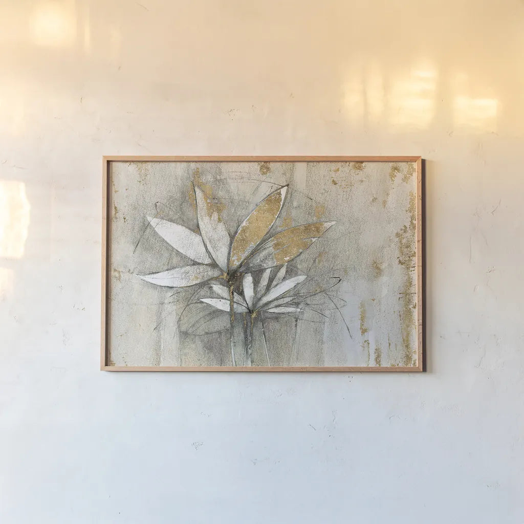 Windflowers Gold Crop by Avery Tillmon. shown as a paper print in a natural frame. Available as a archival giclee rolled canvas, fine art paper, or poster print. SKU 28278i.