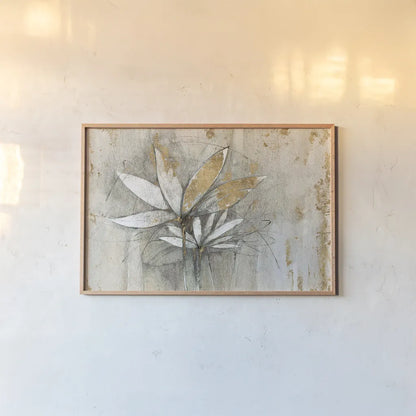 Windflowers Gold Crop by Avery Tillmon. shown as a paper print in a natural frame. Available as a archival giclee rolled canvas, fine art paper, or poster print. SKU 28278i.