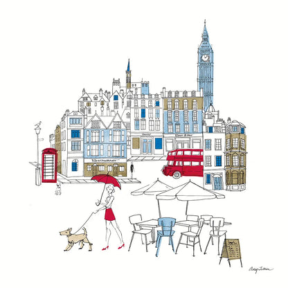 World Cafe I London Color by Avery Tillmon. SKU 49480a. Archival Giclee Fine art print for wall decor.