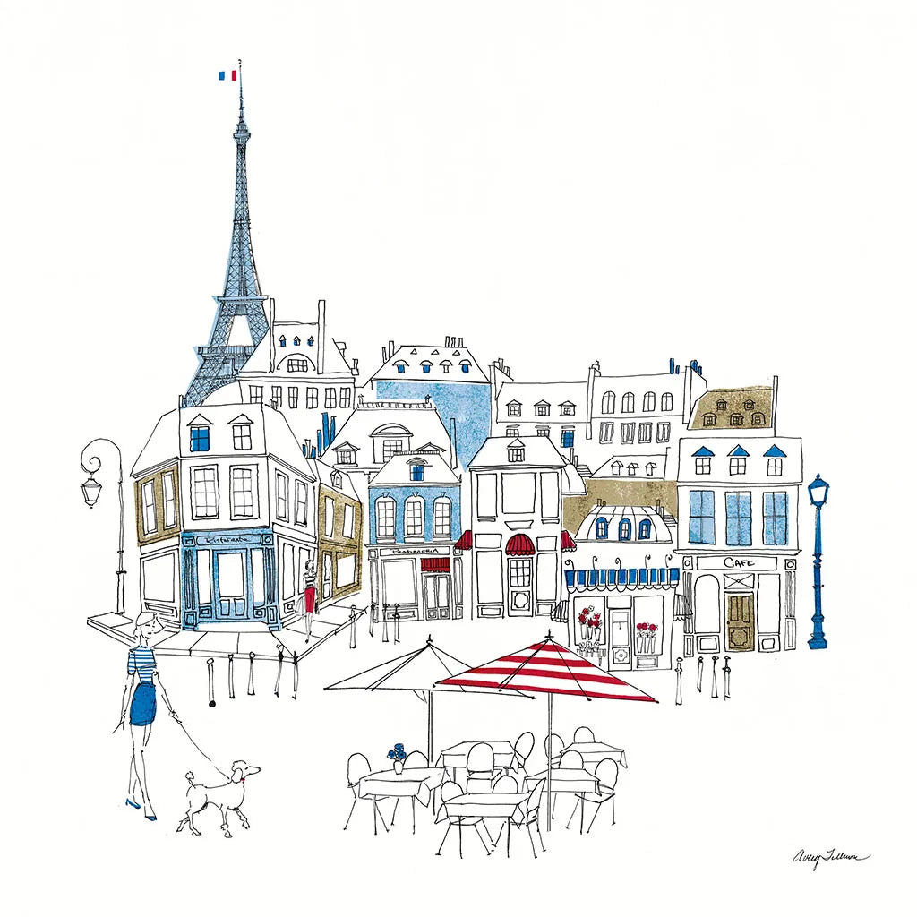 World Cafe II Paris Color by Avery Tillmon. SKU 49481a. Archival Giclee Fine art print for wall decor.