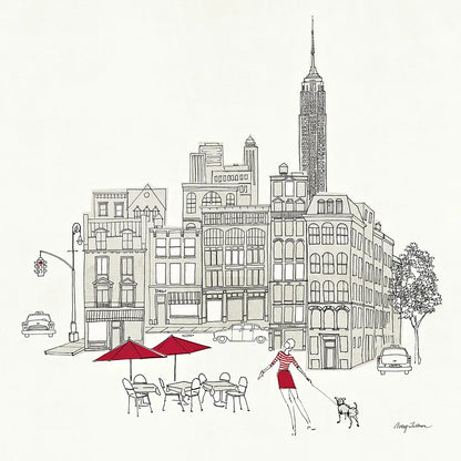 World Cafe III - NYC Red by Avery Tillmon. SKU 12590a. Archival Giclee Fine art print for wall decor.