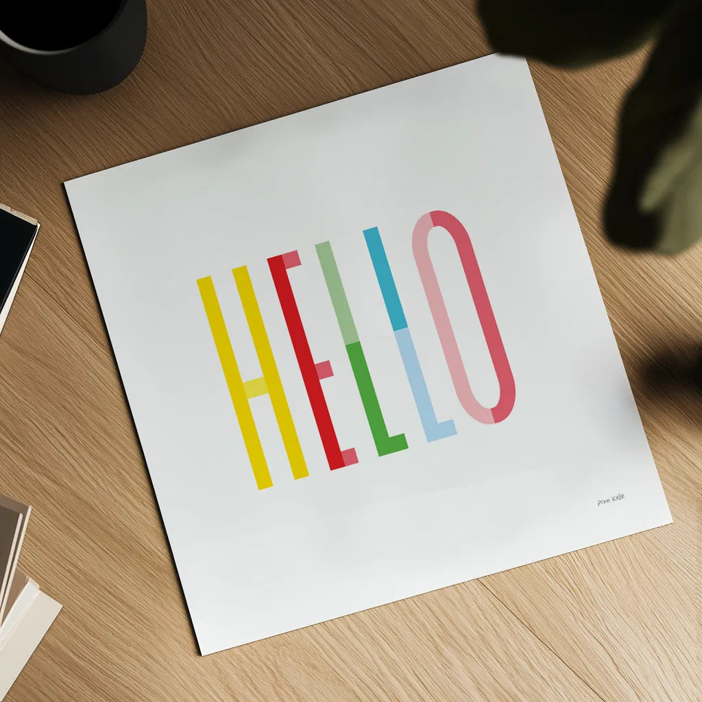 Hello by Ann Kelle. Shown as a detailed flat fine art print, highlighting archival giclee quality. Available as an archival giclee rolled canvas, fine art paper, or poster print. SKU 56442a.