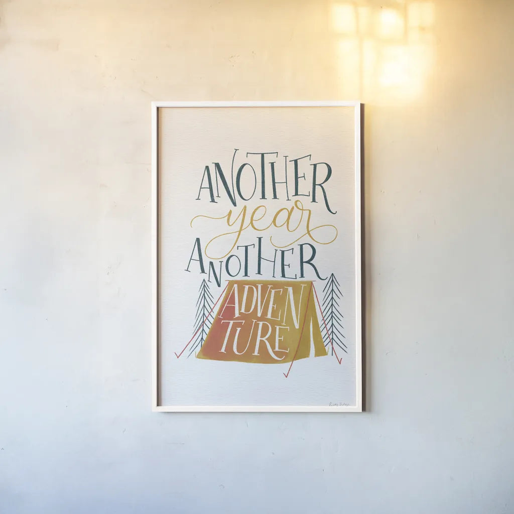 Adventure by Becky Thorns. shown as a paper print in a white frame. Available as a archival giclee rolled canvas, fine art paper, or poster print. SKU 61428h.