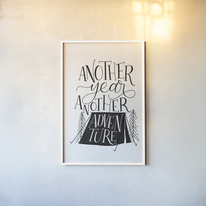 Adventure BW by Becky Thorns. shown as a paper print in a white frame. Available as a archival giclee rolled canvas, fine art paper, or poster print. SKU 61429h.