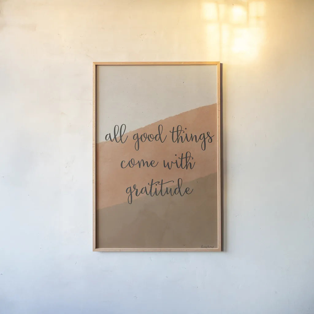 All Good Things Warm by Becky Thorns. shown as a paper print in a natural frame. Available as a archival giclee rolled canvas, fine art paper, or poster print. SKU 73704h.
