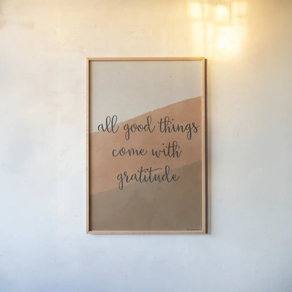 All Good Things Warm by Becky Thorns. shown as a paper print in a natural frame. Available as a archival giclee rolled canvas, fine art paper, or poster print. SKU 73704h.