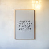 All Together by Becky Thorns. shown as a paper print in a natural frame. Available as a archival giclee rolled canvas, fine art paper, or poster print. SKU 61717h.