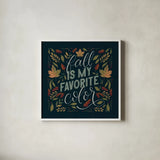 Autumn Sayings I by Becky Thorns. Shown in a crisp white glass frame for a clean and minimalist style. Available as an archival giclee rolled canvas, fine art paper, or poster print. SKU 58223a.