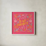 Autumn Sayings I Bright by Becky Thorns. Shown in a crisp white glass frame for a clean and minimalist style. Available as an archival giclee rolled canvas, fine art paper, or poster print. SKU 65065a.