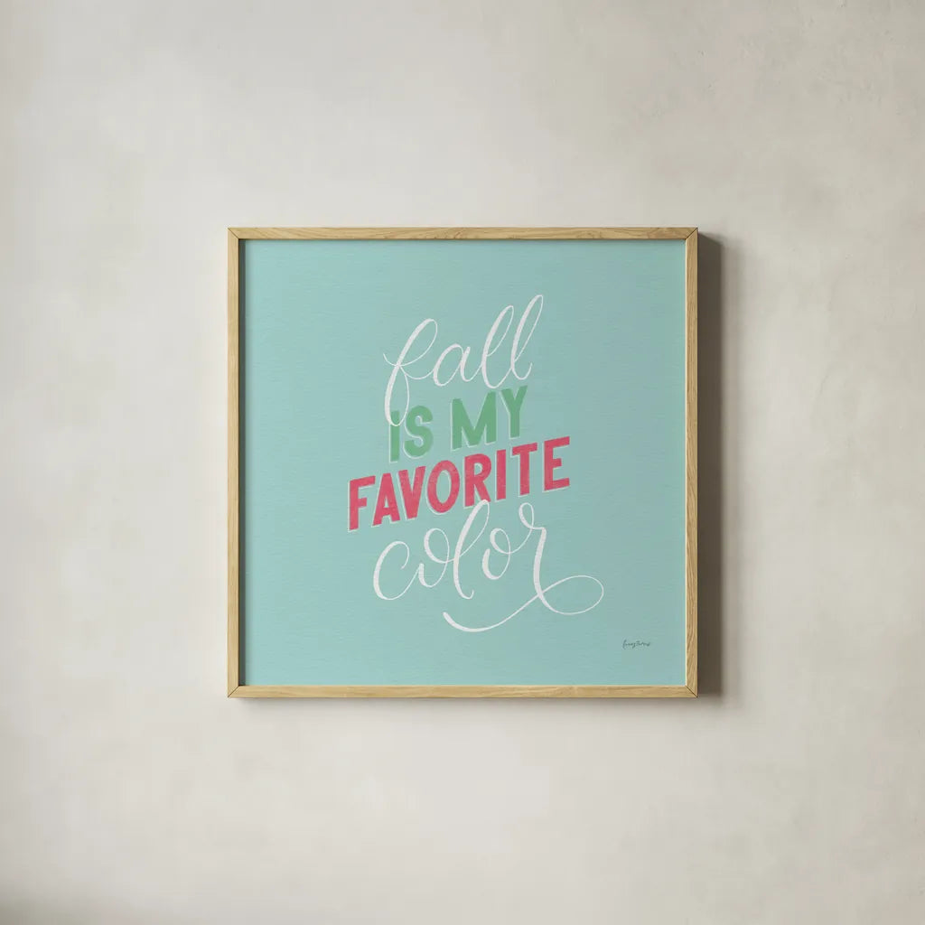 Autumn Sayings I No Leaves Bright by Becky Thorns. Shown in a natural wood glass frame for a timeless modern aesthetic. Available as an archival giclee rolled canvas, fine art paper, or poster print. SKU 65066a.