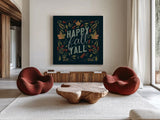 Autumn Sayings I v2 by Becky Thorns. Shown as extra-large giant wall art in a modern living room. Available as an archival giclee rolled canvas, fine art paper, or poster print. SKU 58785a.
