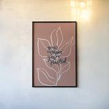 Balance II Leaves by Becky Thorns. shown as a paper print in a black flame. Available as a archival giclee rolled canvas, fine art paper, or poster print. SKU 69373h.