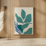 Balance IV Teal by Becky Thorns. shown as over sized large wall art. Available as an archival giclee rolled canvas, fine art paper, or poster print. SKU 70683h.