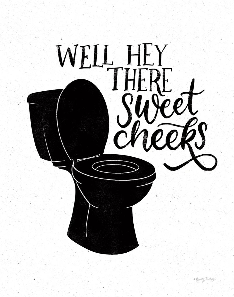 Bathroom Puns III Black by Becky Thorns