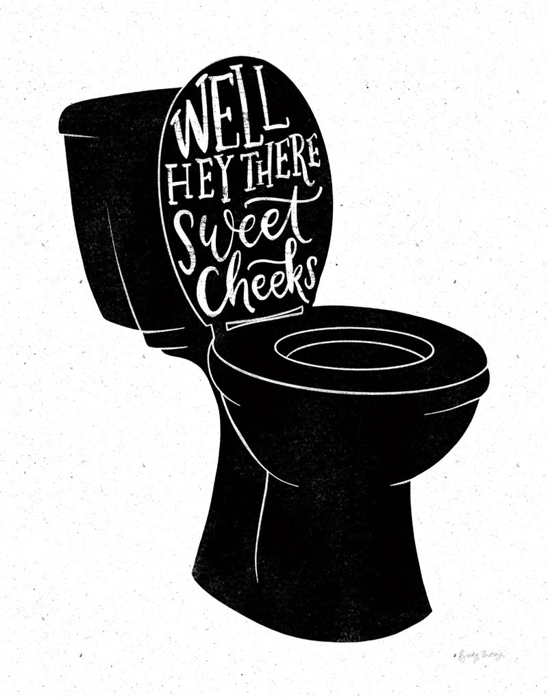 Bathroom Puns IV Black by Becky Thorns