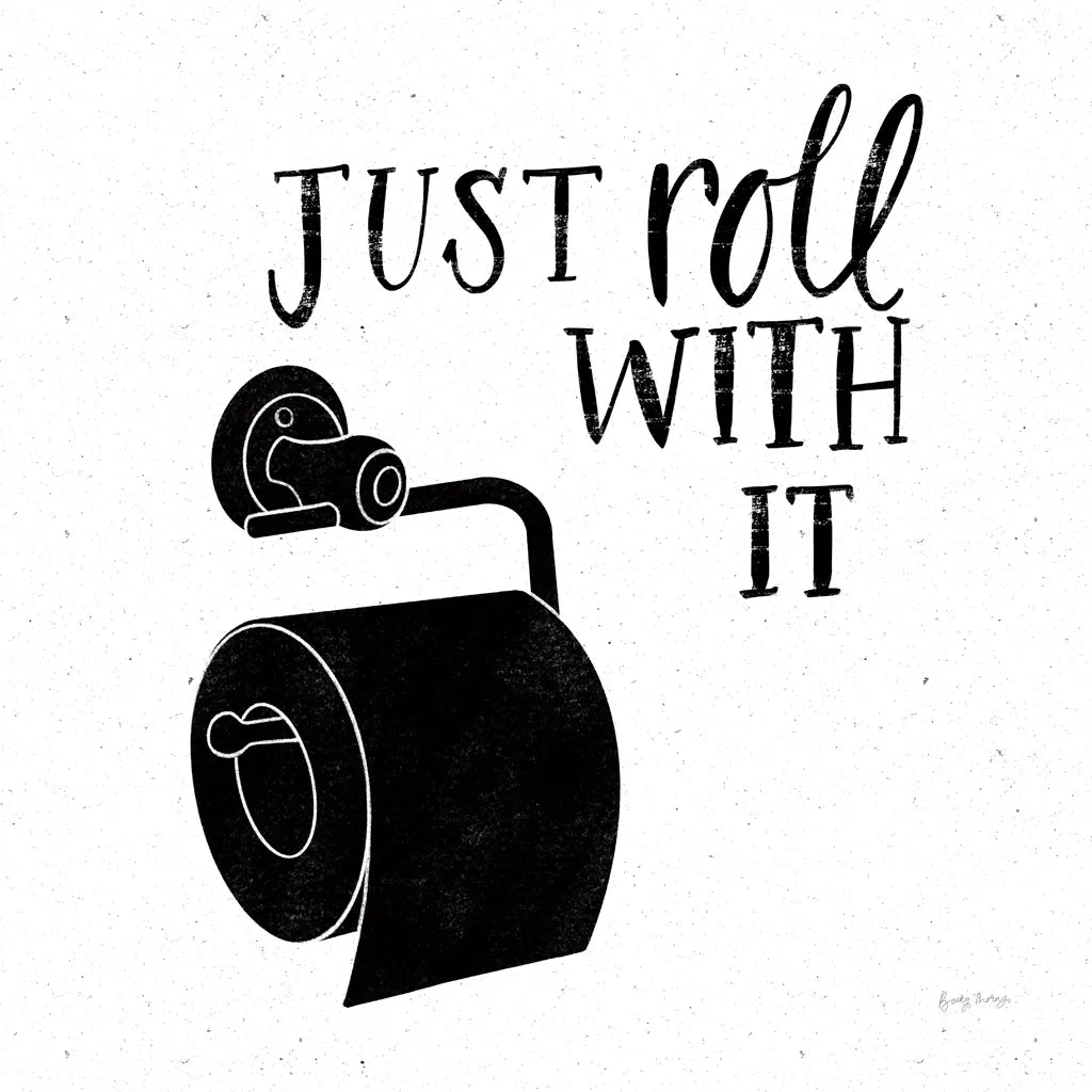 Bathroom Puns V Black Sq by Becky Thorns. SKU 89253a. Archival Giclee Fine art print for wall decor.