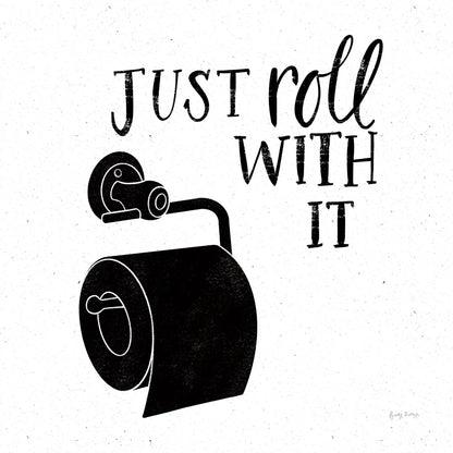 Bathroom Puns V Black Sq by Becky Thorns. SKU 89253a. Archival Giclee Fine art print for wall decor.