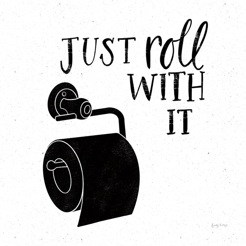 Bathroom Puns V Black Sq by Becky Thorns. SKU 89253a. Archival Giclee Fine art print for wall decor.