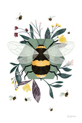 Bees I by Becky Thorns. SKU 67738h. Archival Giclee Fine art print for wall decor.