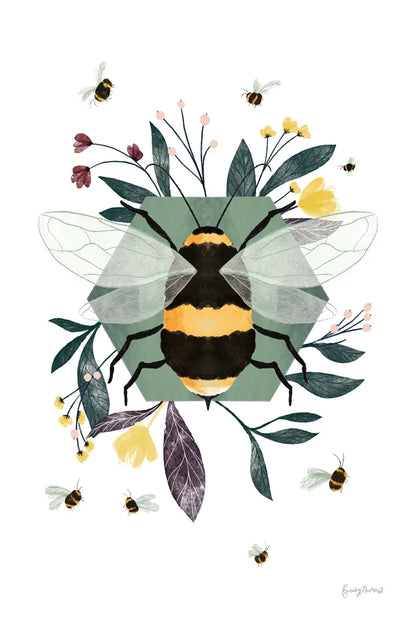 Bees I by Becky Thorns. SKU 67738h. Archival Giclee Fine art print for wall decor.