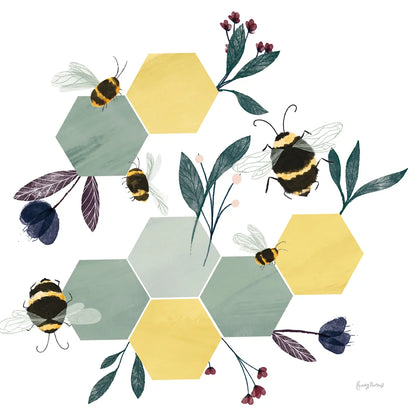Bees IV by Becky Thorns. SKU 67741a. Archival Giclee Fine art print for wall decor.