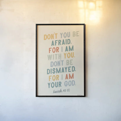 Bible Saying I by Becky Thorns. shown as a paper print in a black flame. Available as a archival giclee rolled canvas, fine art paper, or poster print. SKU 57466h.