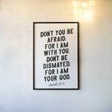 Bible Saying I BW by Becky Thorns. shown as a paper print in a black flame. Available as a archival giclee rolled canvas, fine art paper, or poster print. SKU 67042h.