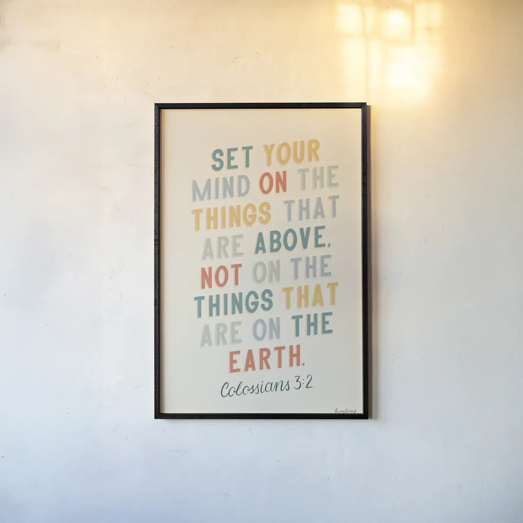 Bible Saying II by Becky Thorns. shown as a paper print in a black flame. Available as a archival giclee rolled canvas, fine art paper, or poster print. SKU 57467h.