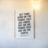 Bible Saying II BW by Becky Thorns. shown as a paper print in a white frame. Available as a archival giclee rolled canvas, fine art paper, or poster print. SKU 67043h.