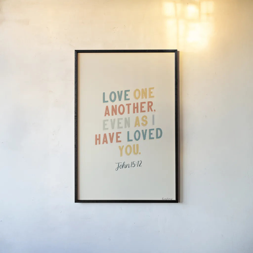 Bible Saying III by Becky Thorns. shown as a paper print in a black flame. Available as a archival giclee rolled canvas, fine art paper, or poster print. SKU 57468h.