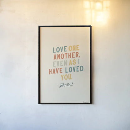 Bible Saying III by Becky Thorns. shown as a paper print in a black flame. Available as a archival giclee rolled canvas, fine art paper, or poster print. SKU 57468h.