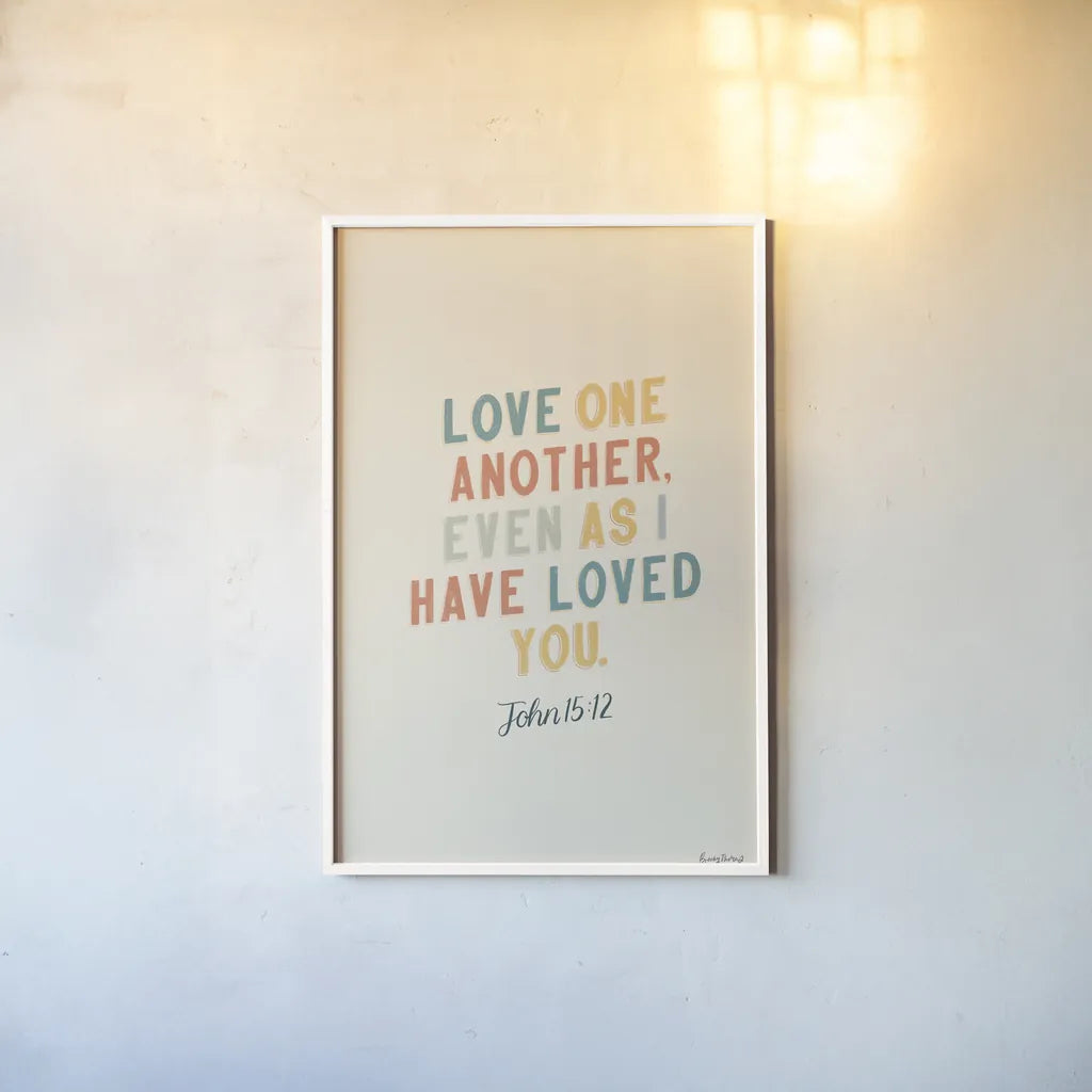 Bible Saying III by Becky Thorns. shown as a paper print in a white frame. Available as a archival giclee rolled canvas, fine art paper, or poster print. SKU 57468h.