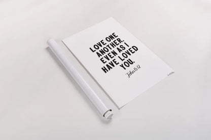 Bible Saying III BW by Becky Thorns. shown as a rolled paper print. Available as archival giclee rolled canvas, fine art paper, or poster print. SKU 67044h.