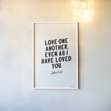 Bible Saying III BW by Becky Thorns. shown as a paper print in a white frame. Available as a archival giclee rolled canvas, fine art paper, or poster print. SKU 67044h.